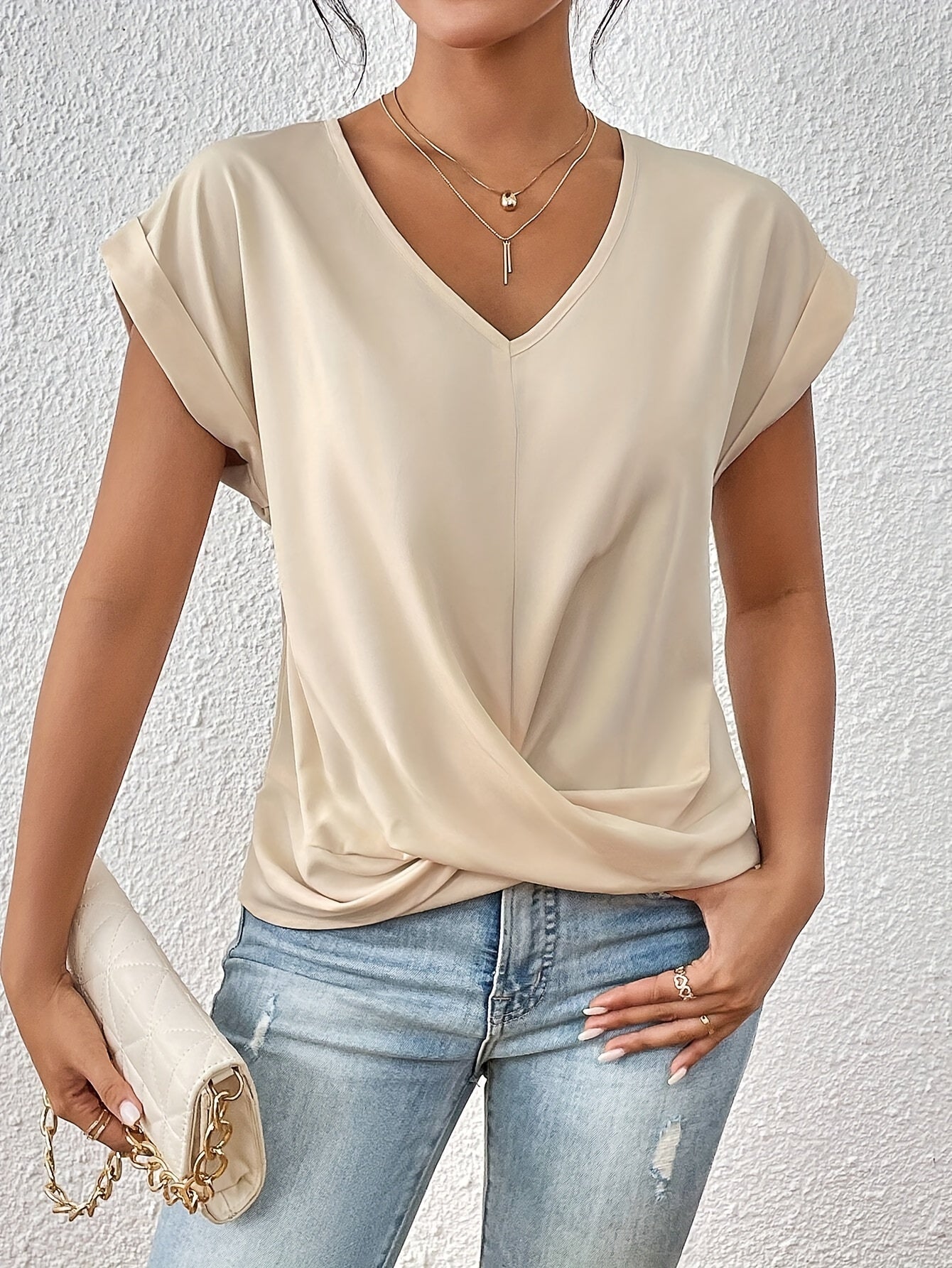 Elegante casual blouse met een V-hals