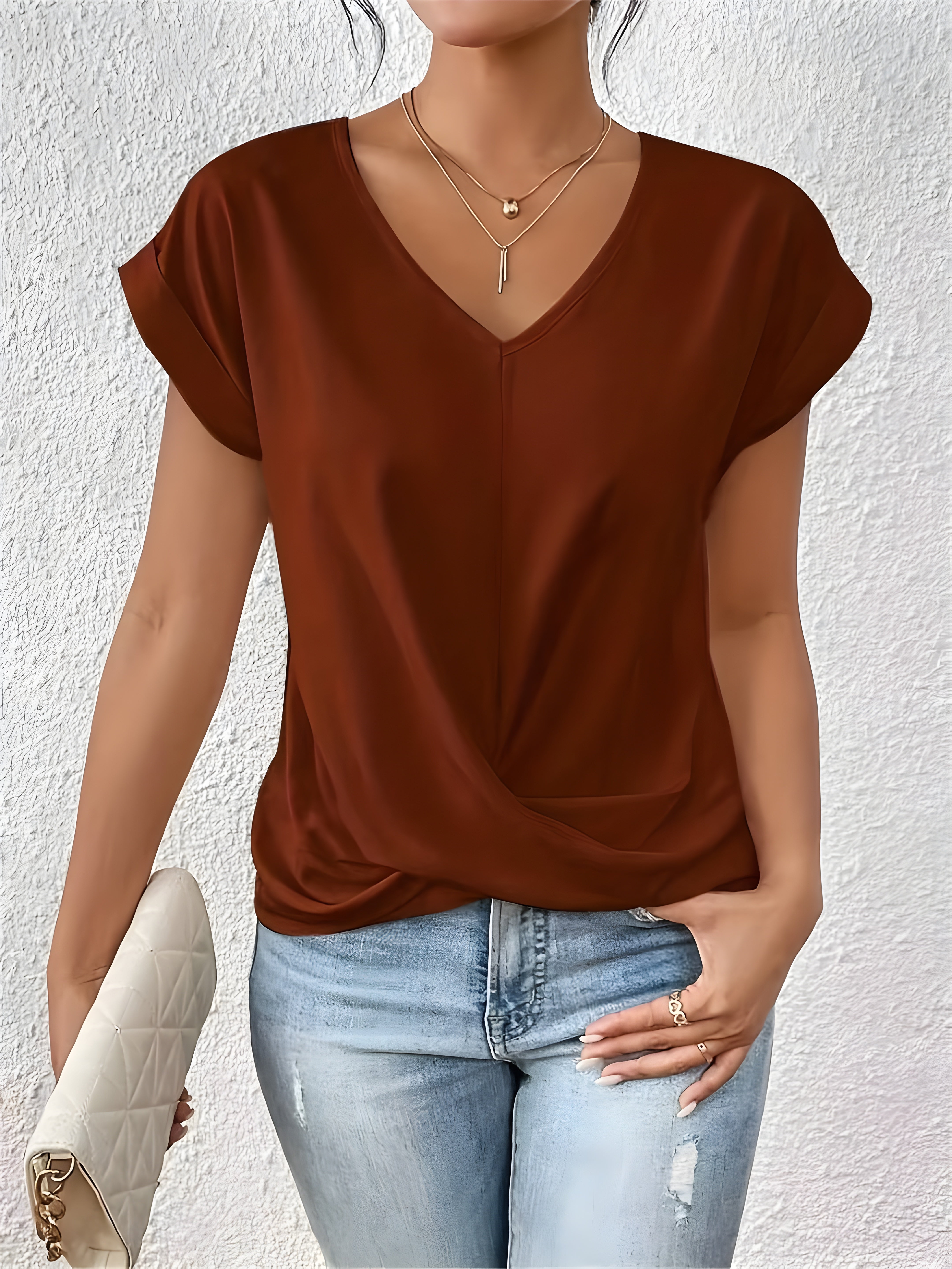Elegante casual blouse met een V-hals