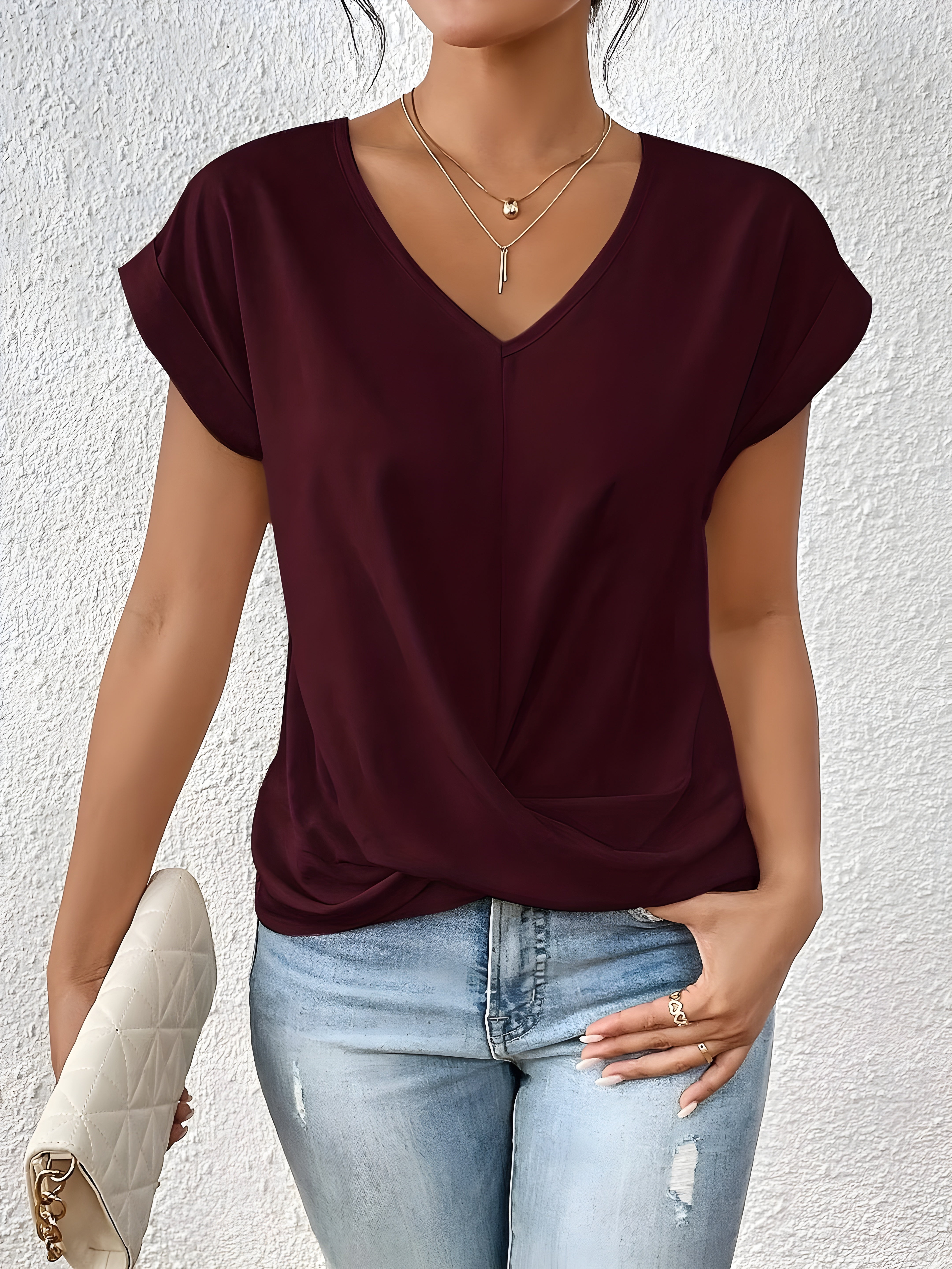 Elegante casual blouse met een V-hals