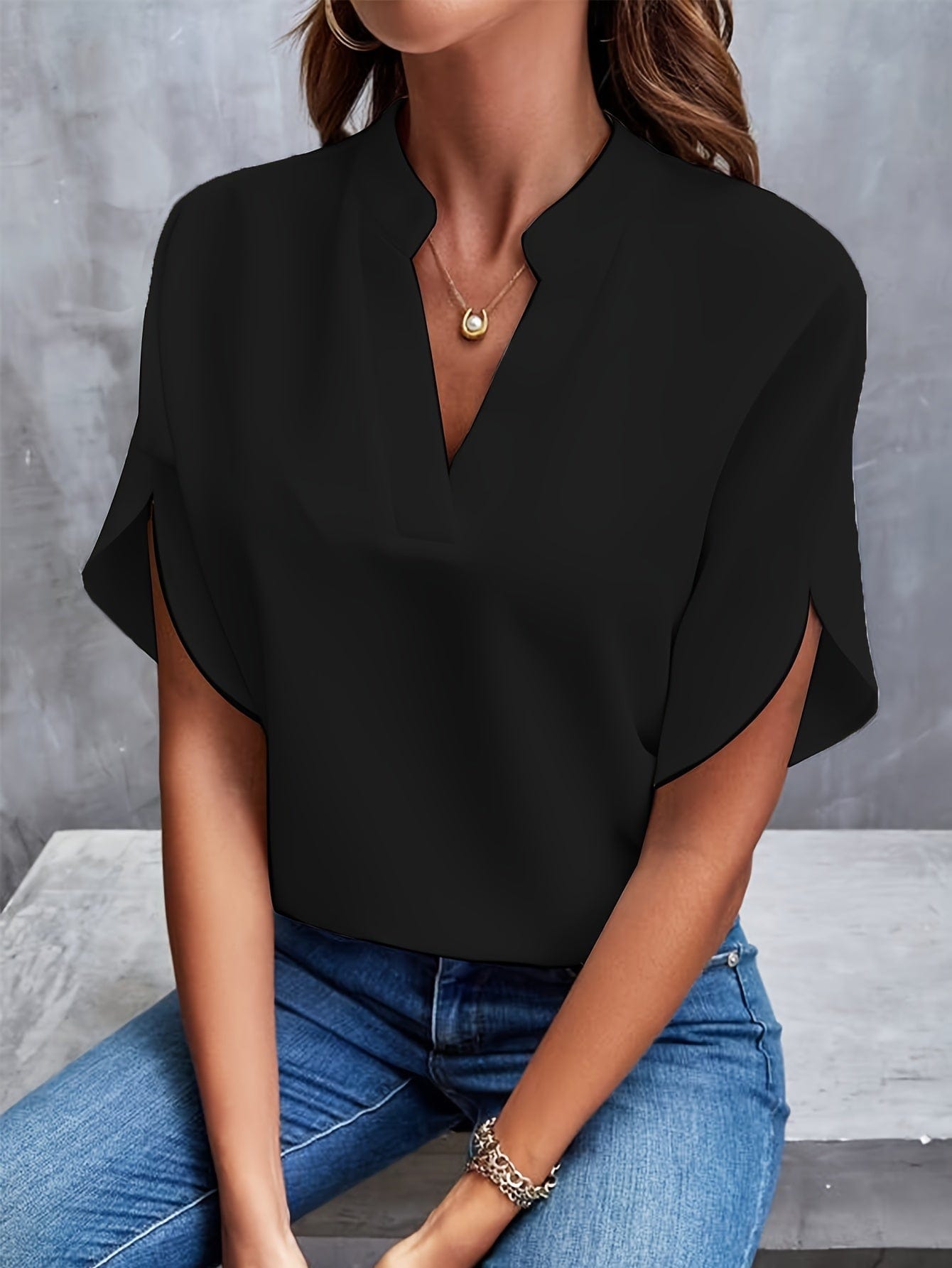 Elegante blouse met plooien