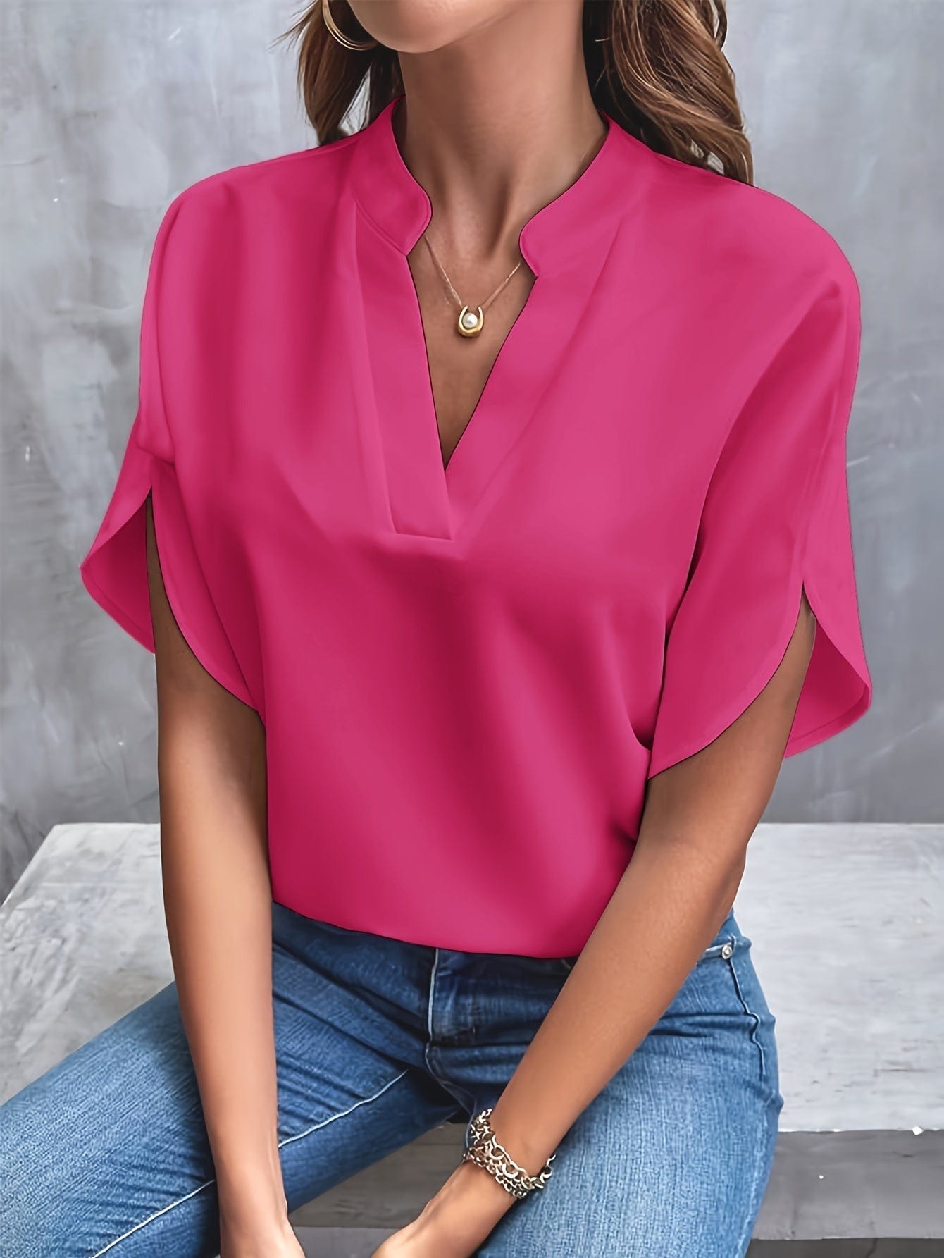 Elegante blouse met plooien
