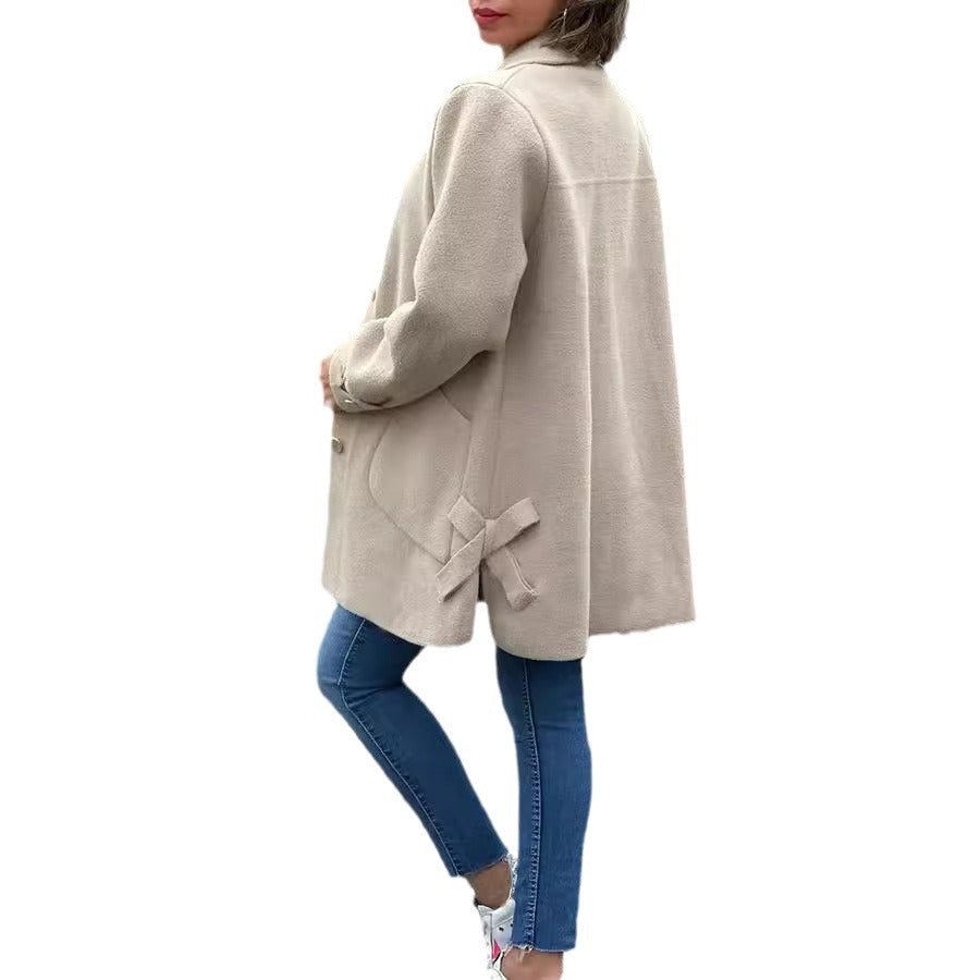Klassieke oversize mantel met strikdetails