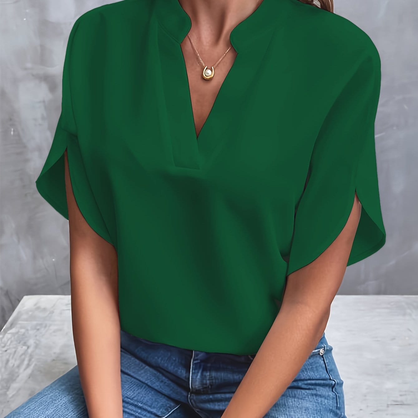 Elegante blouse met plooien