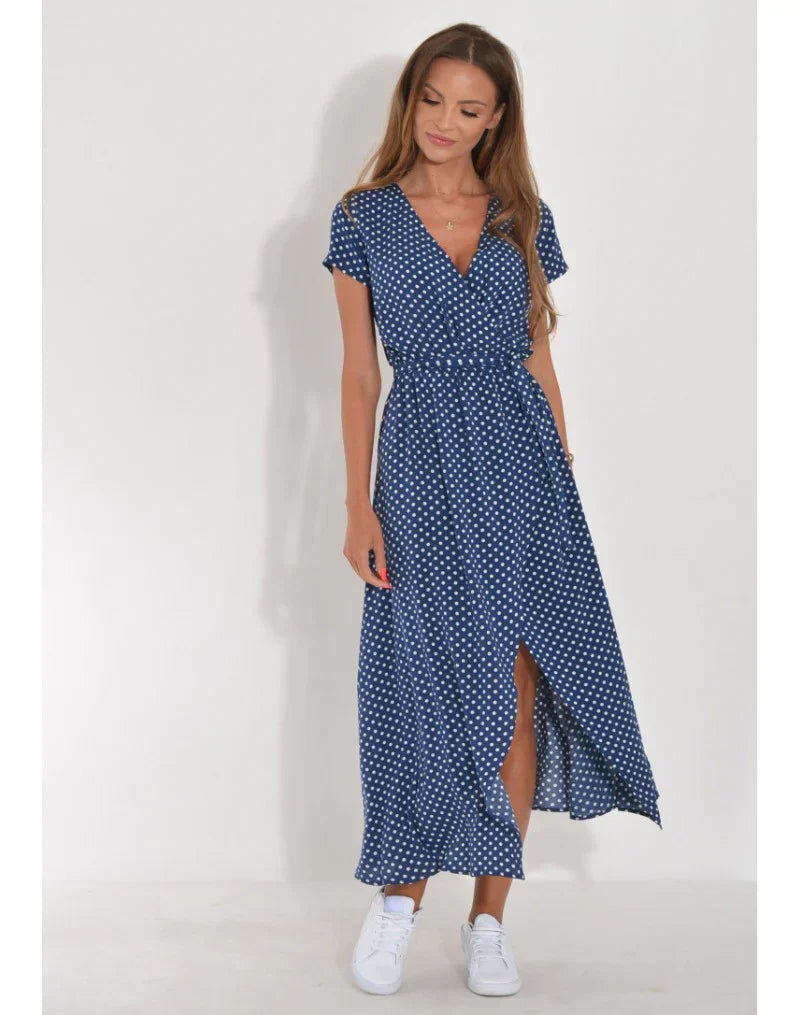 Elegante jurk met een V-hals en buikbedekking