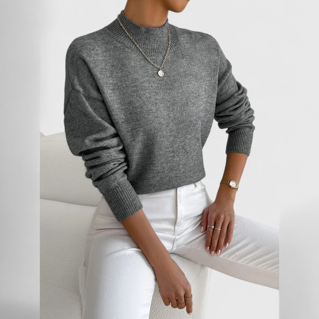 Sweater met klassieke polokraag