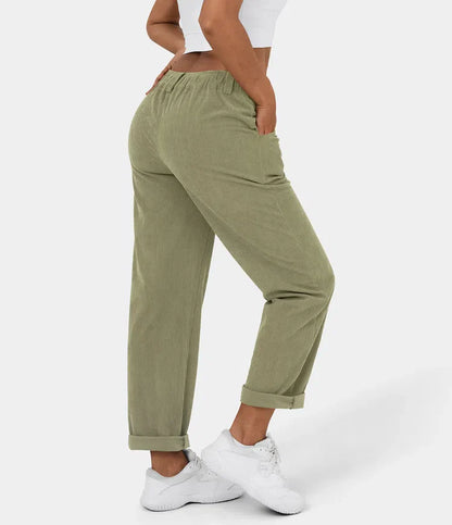 Middle Waist Urban Corduroy Broek