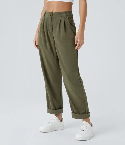 Middle Waist Urban Corduroy Broek