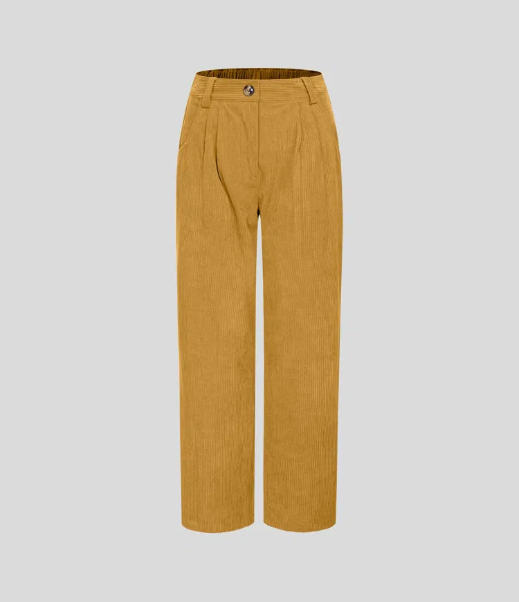 Middle Waist Urban Corduroy Broek