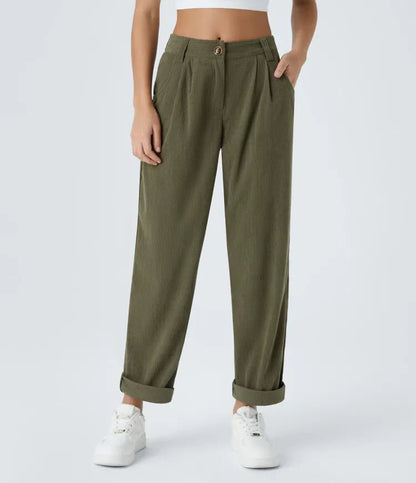 Middle Waist Urban Corduroy Broek