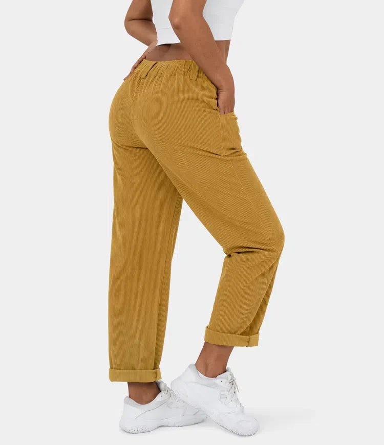 Middle Waist Urban Corduroy Broek