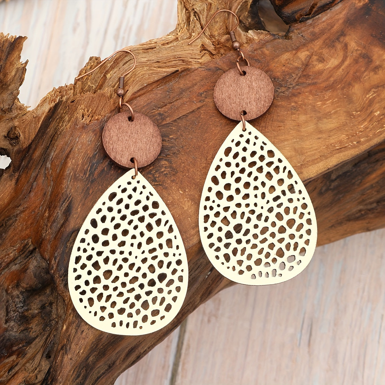 Boho oorbellen in druppelvorm
