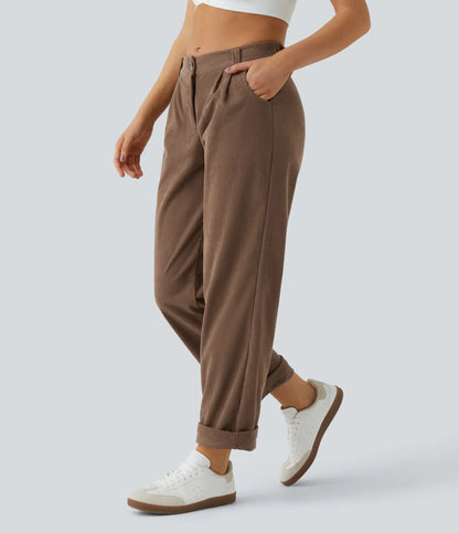 Middle Waist Urban Corduroy Broek