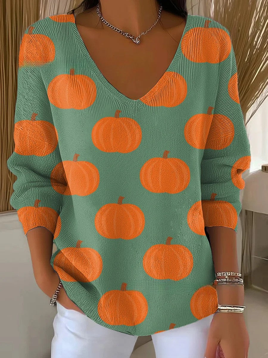 Béatrice – Gekleurde trui met V-hals