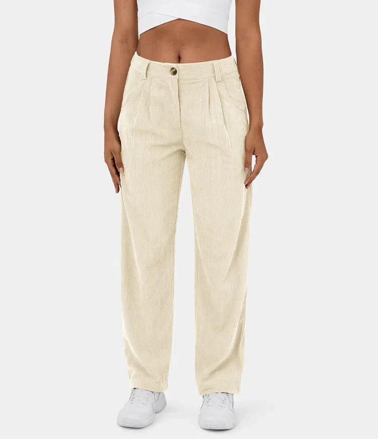 Middle Waist Urban Corduroy Broek