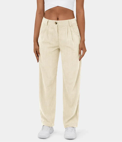 Middle Waist Urban Corduroy Broek