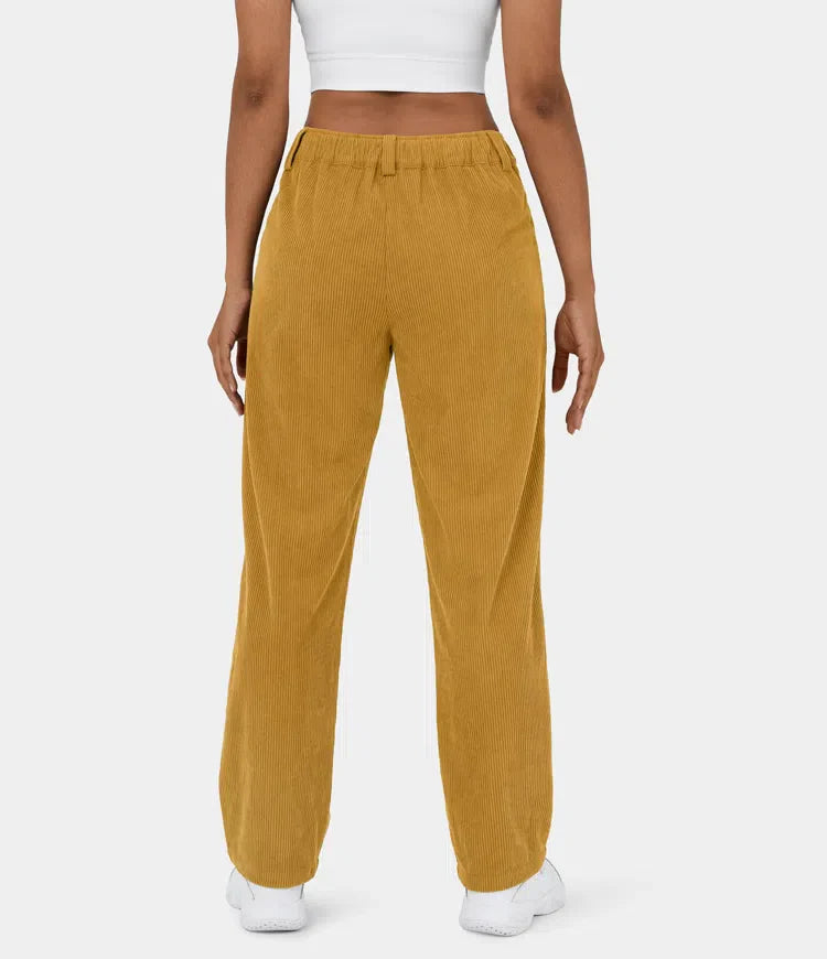 Middle Waist Urban Corduroy Broek