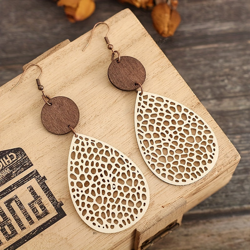 Boho oorbellen in druppelvorm