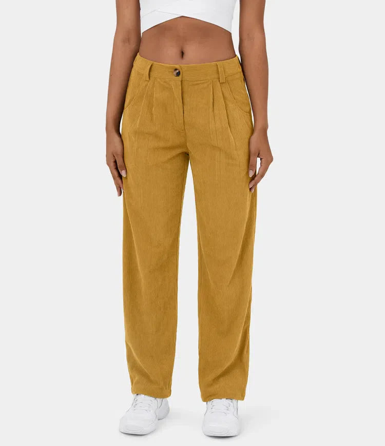 Middle Waist Urban Corduroy Broek