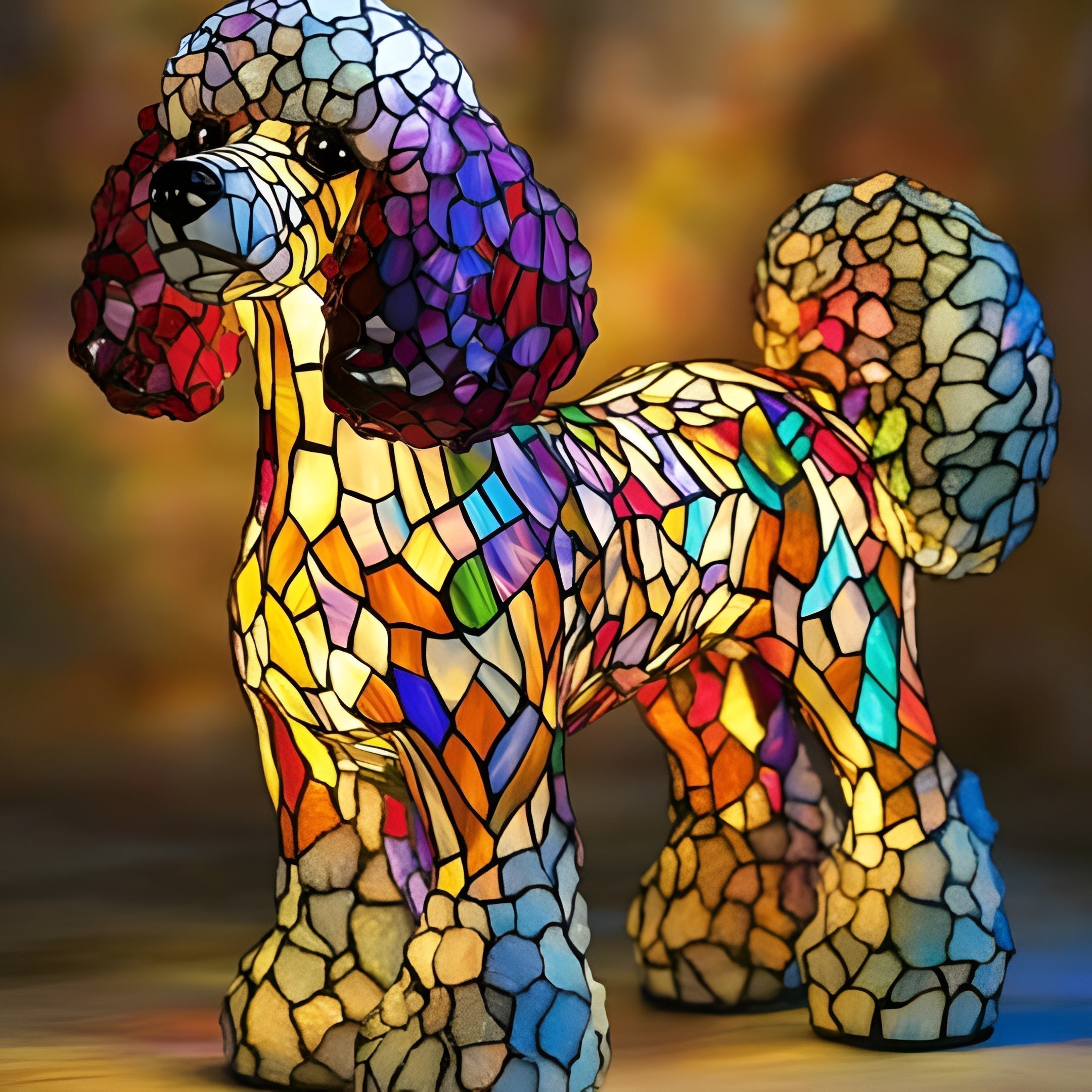 Pépette – Magische hondenlamp in kleurrijk glas