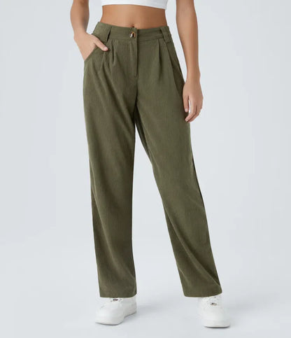 Middle Waist Urban Corduroy Broek