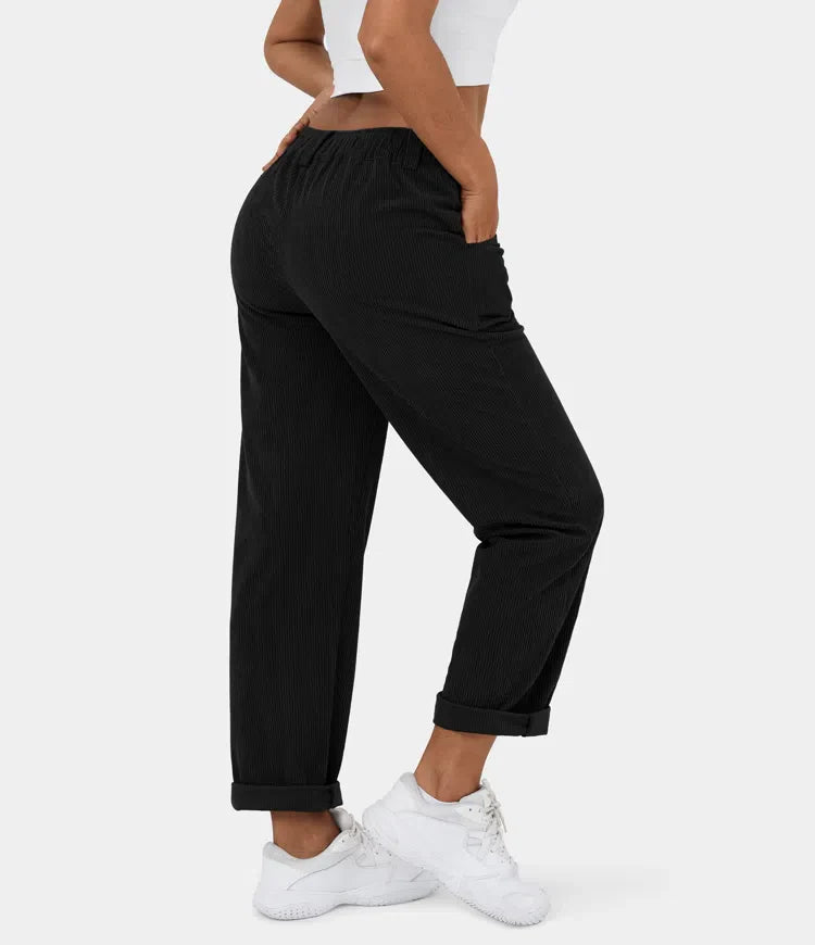 Middle Waist Urban Corduroy Broek