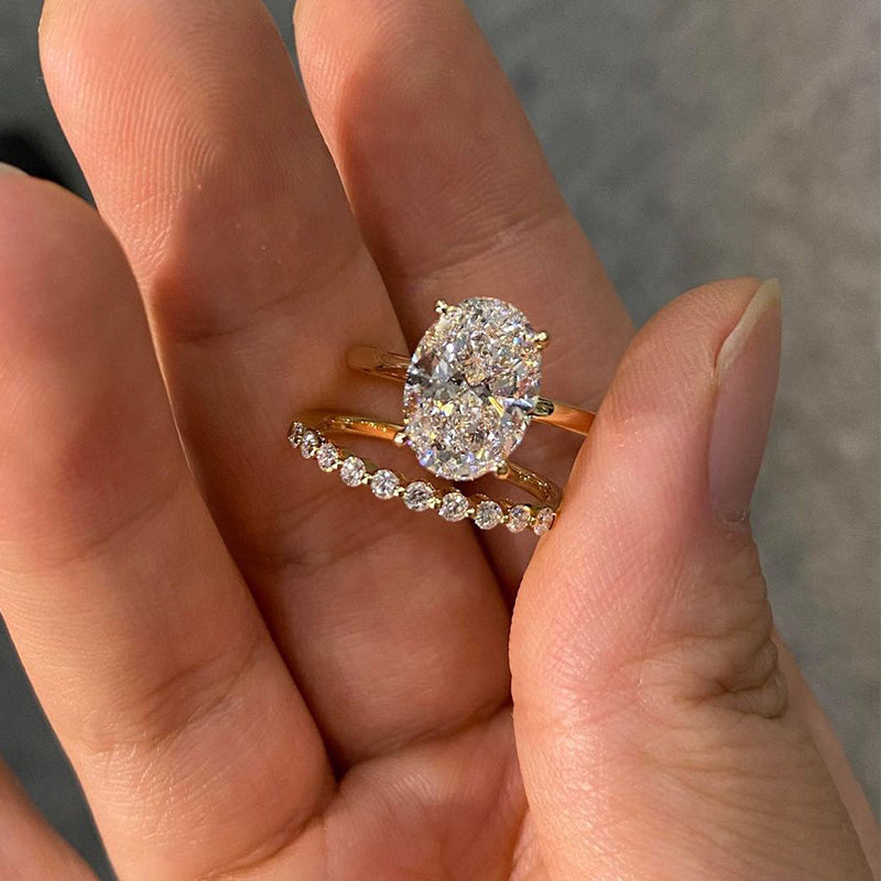 Bruidskussen Ringset met 2 delen in goud