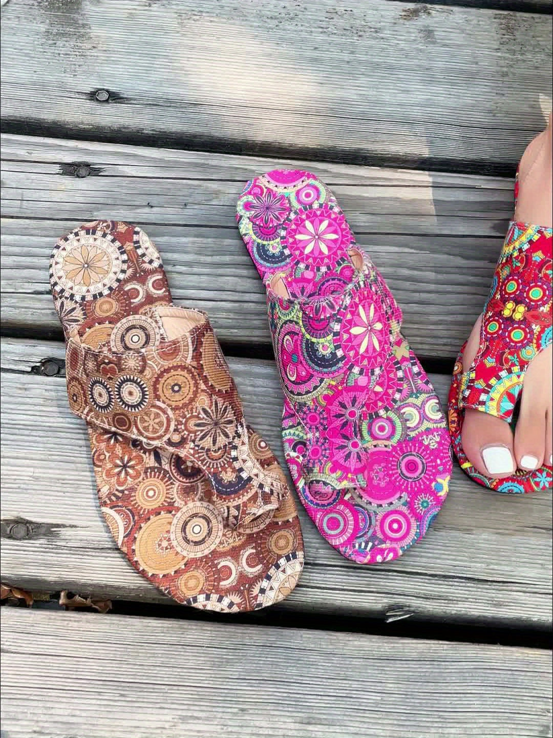 Sandali Estivi Boho con Stampa Floreale