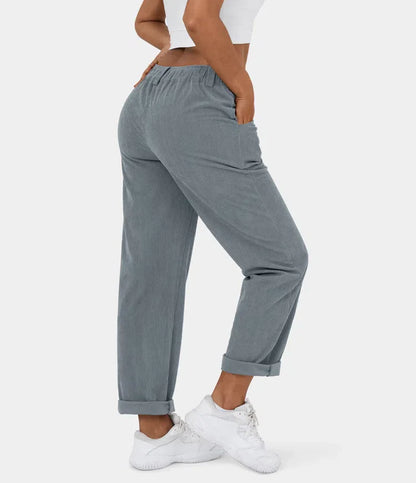 Middle Waist Urban Corduroy Broek