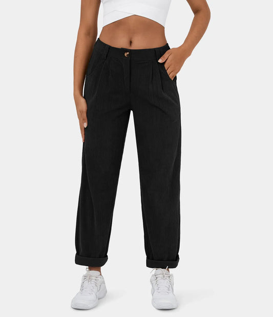 Middle Waist Urban Corduroy Broek