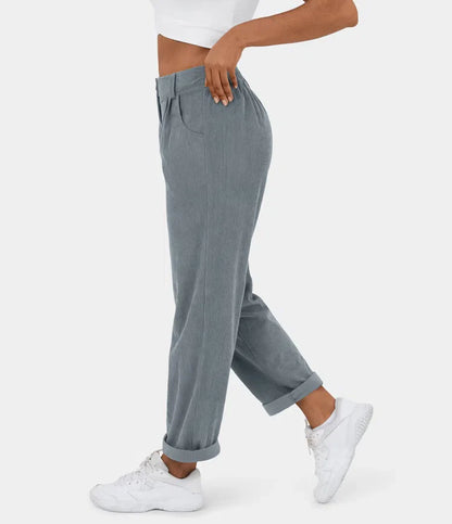 Middle Waist Urban Corduroy Broek