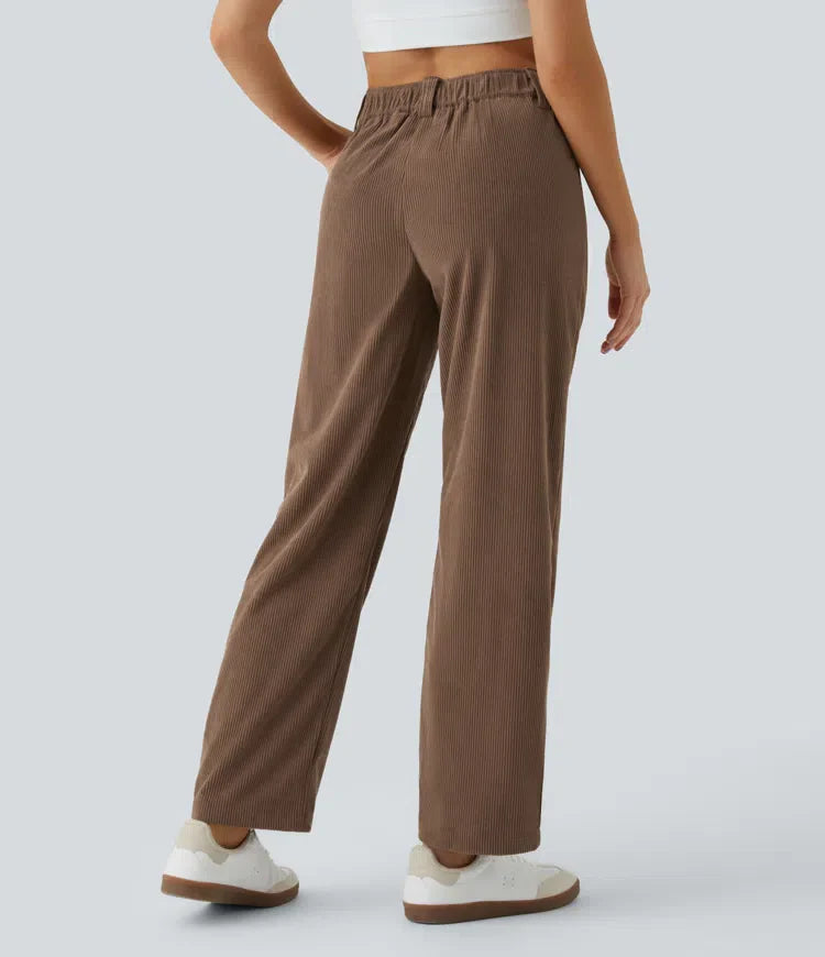 Middle Waist Urban Corduroy Broek