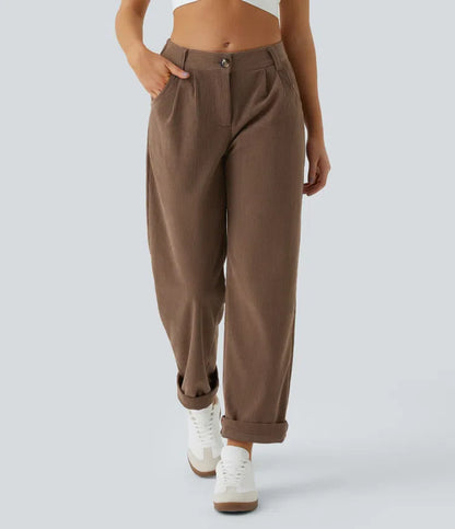 Middle Waist Urban Corduroy Broek