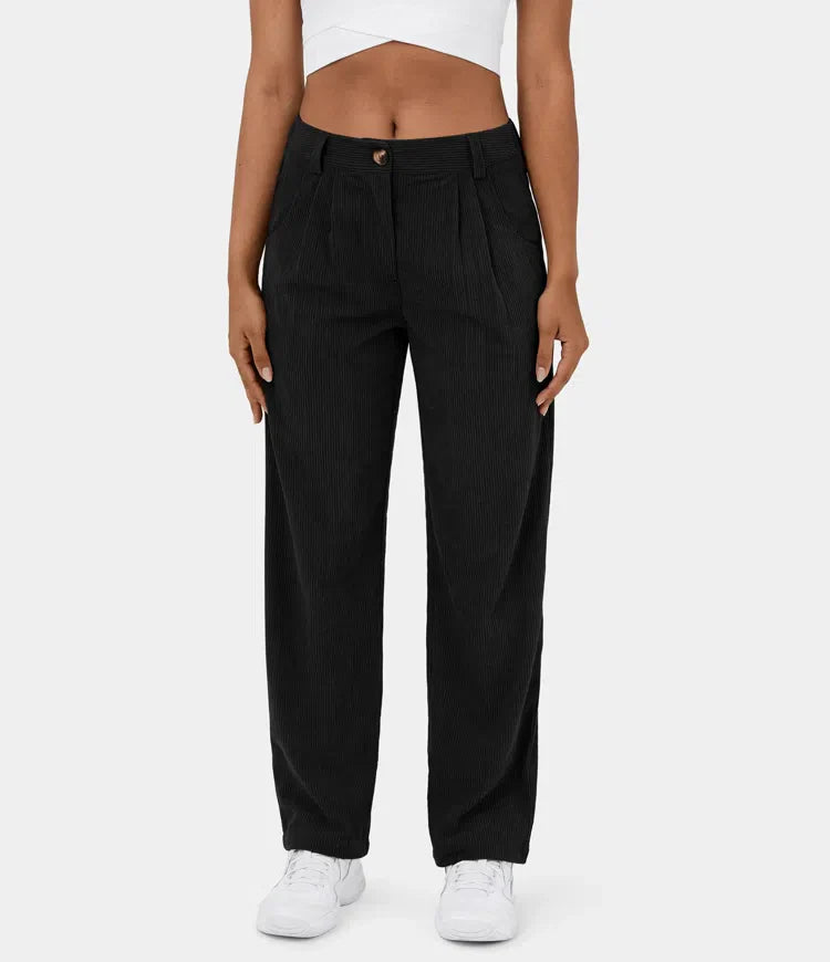 Middle Waist Urban Corduroy Broek