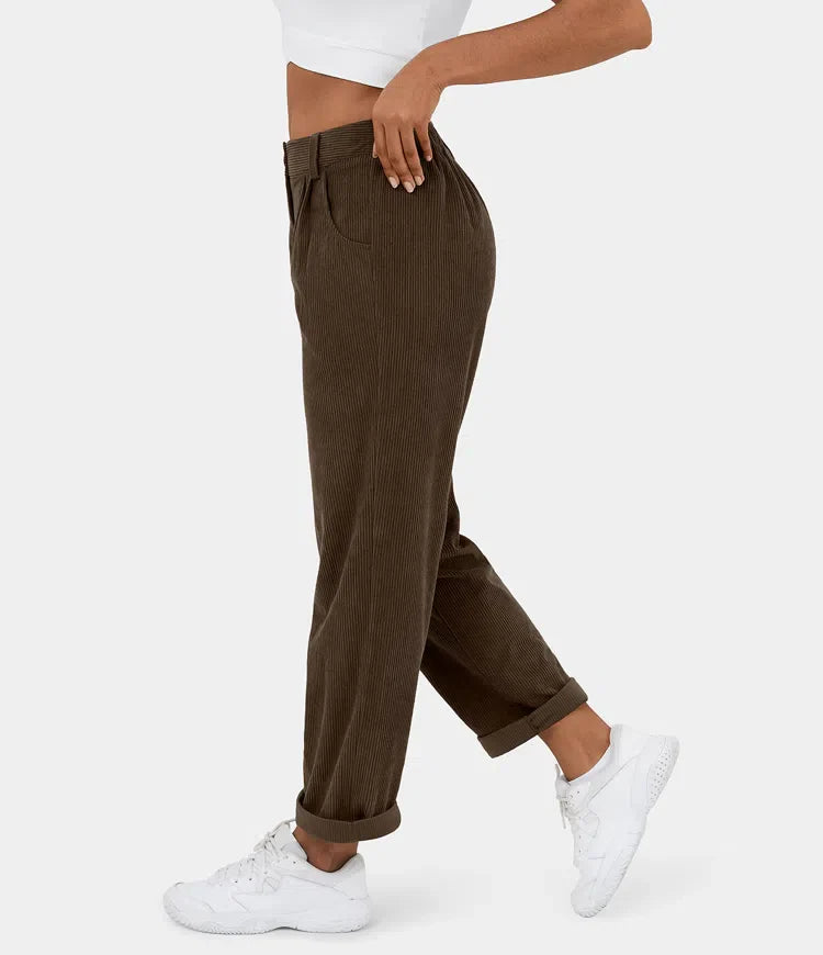 Middle Waist Urban Corduroy Broek