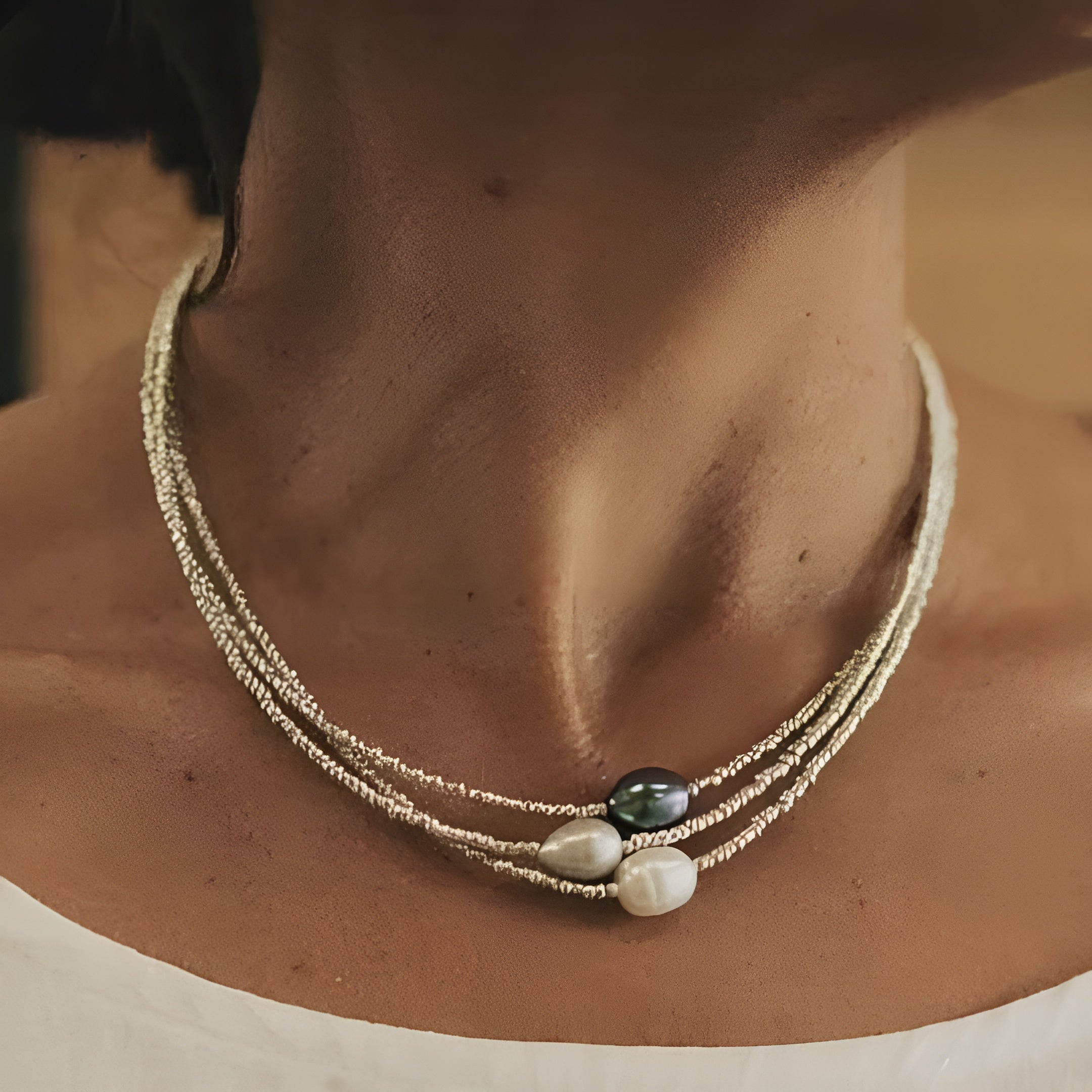 Vintage parelketting met natuurlijke parels