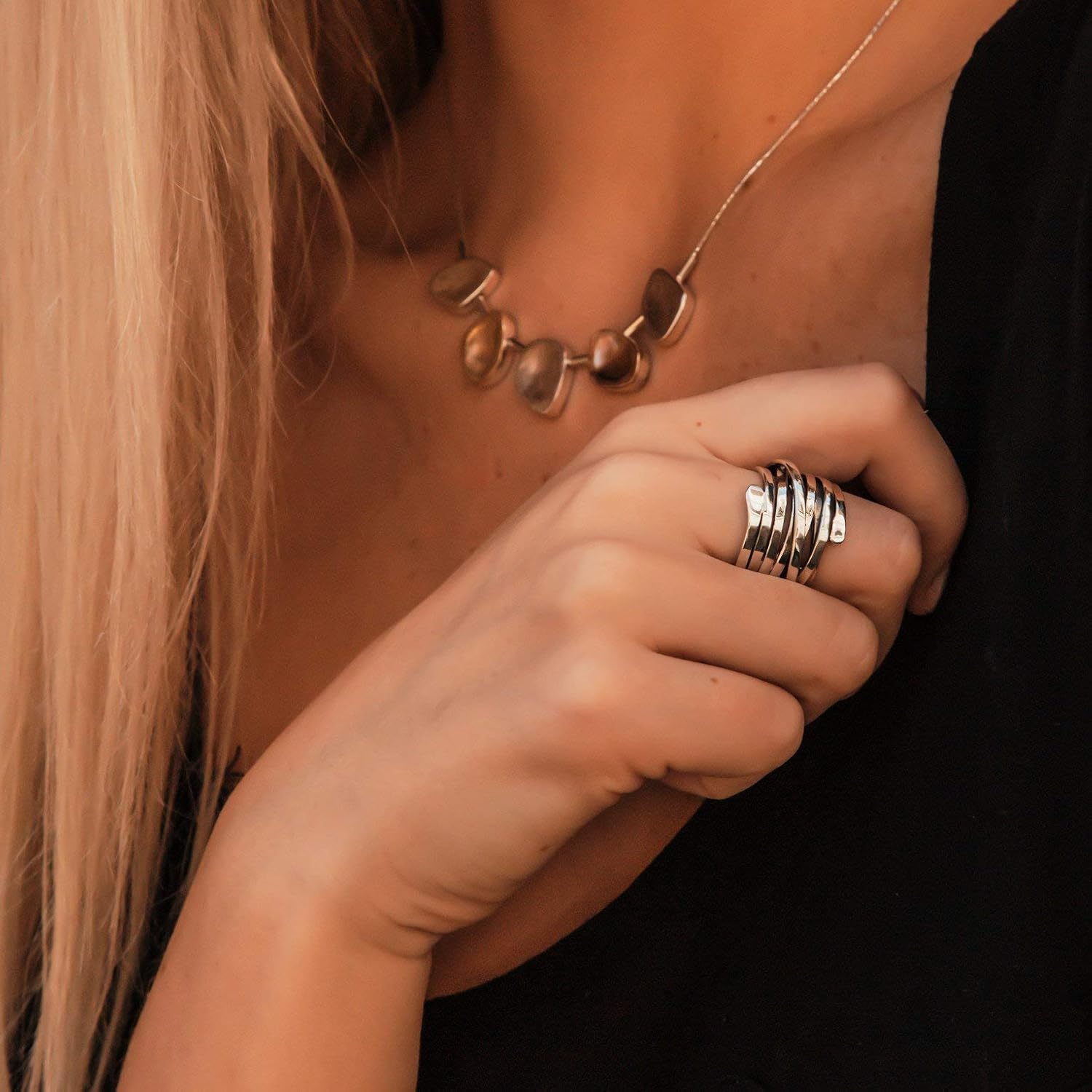 Bliss - Vintage dikke zilveren ring