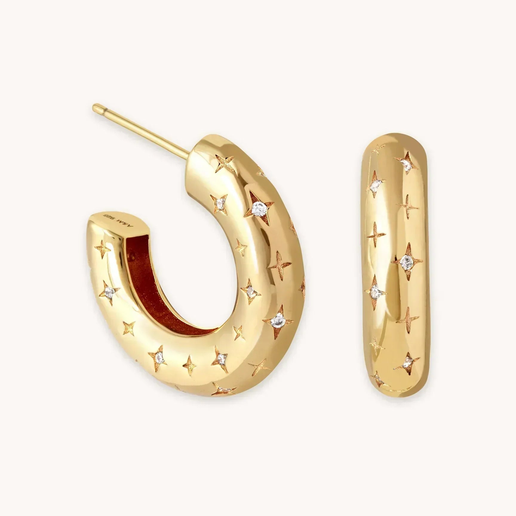 Cosmic Hoop-Oorbellen in Goud