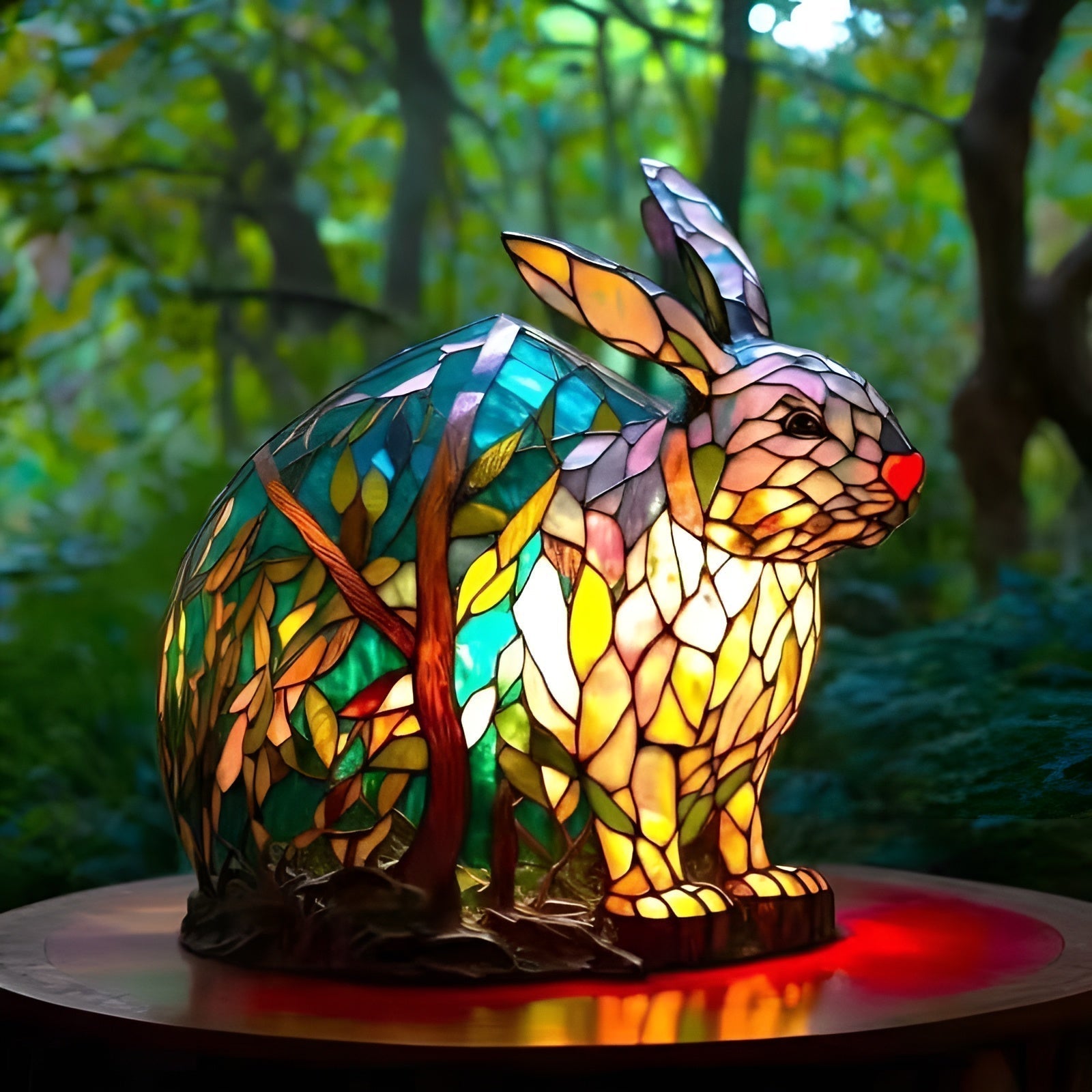 Pinpin – Magische konijnenlamp van gekleurd glas