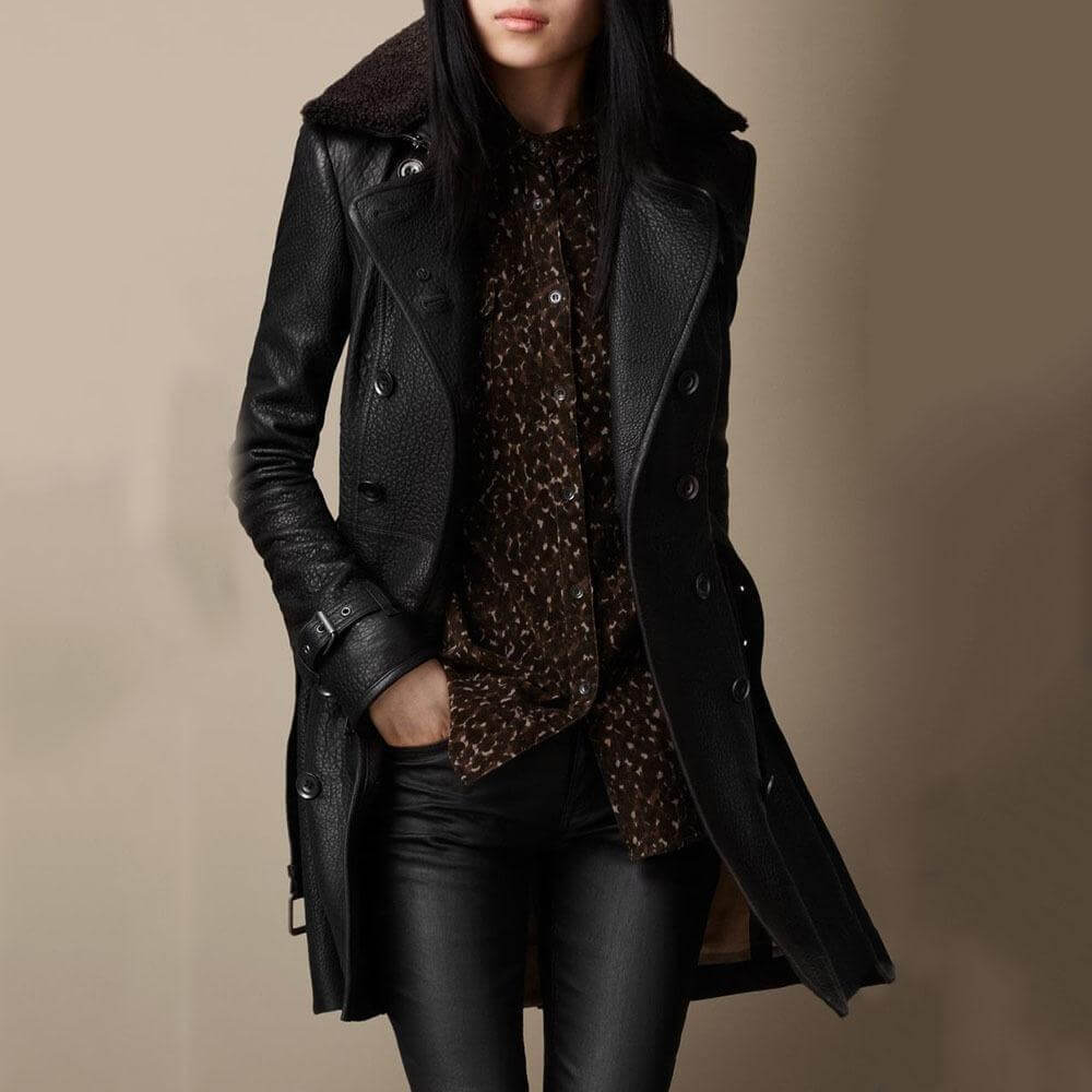 Leren trenchcoat