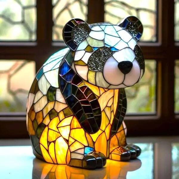Loustic – Magische pandalamp van gekleurd glas