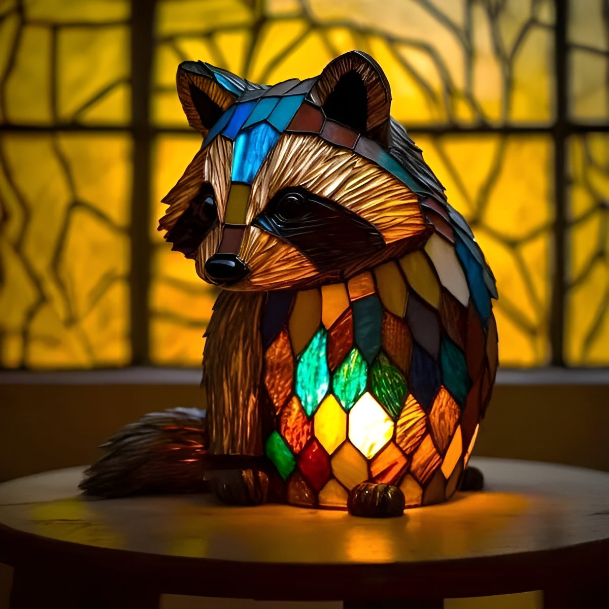 Grisou – Magische wasbeerlamp van gekleurd glas