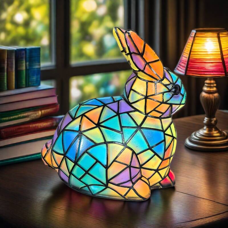 Lapinou – Magische konijnenlamp van gekleurd glas