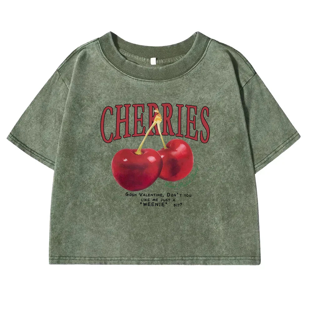 Retro Cherry Crop Top