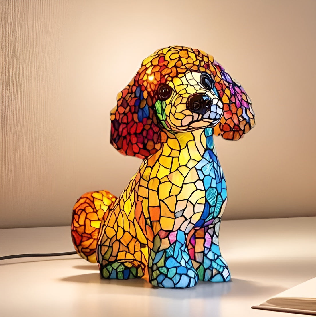 Doudoune – Magische hondenlamp van gekleurd glas
