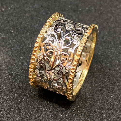 Mika - Vintage Zirkonia Eikenblad Ring