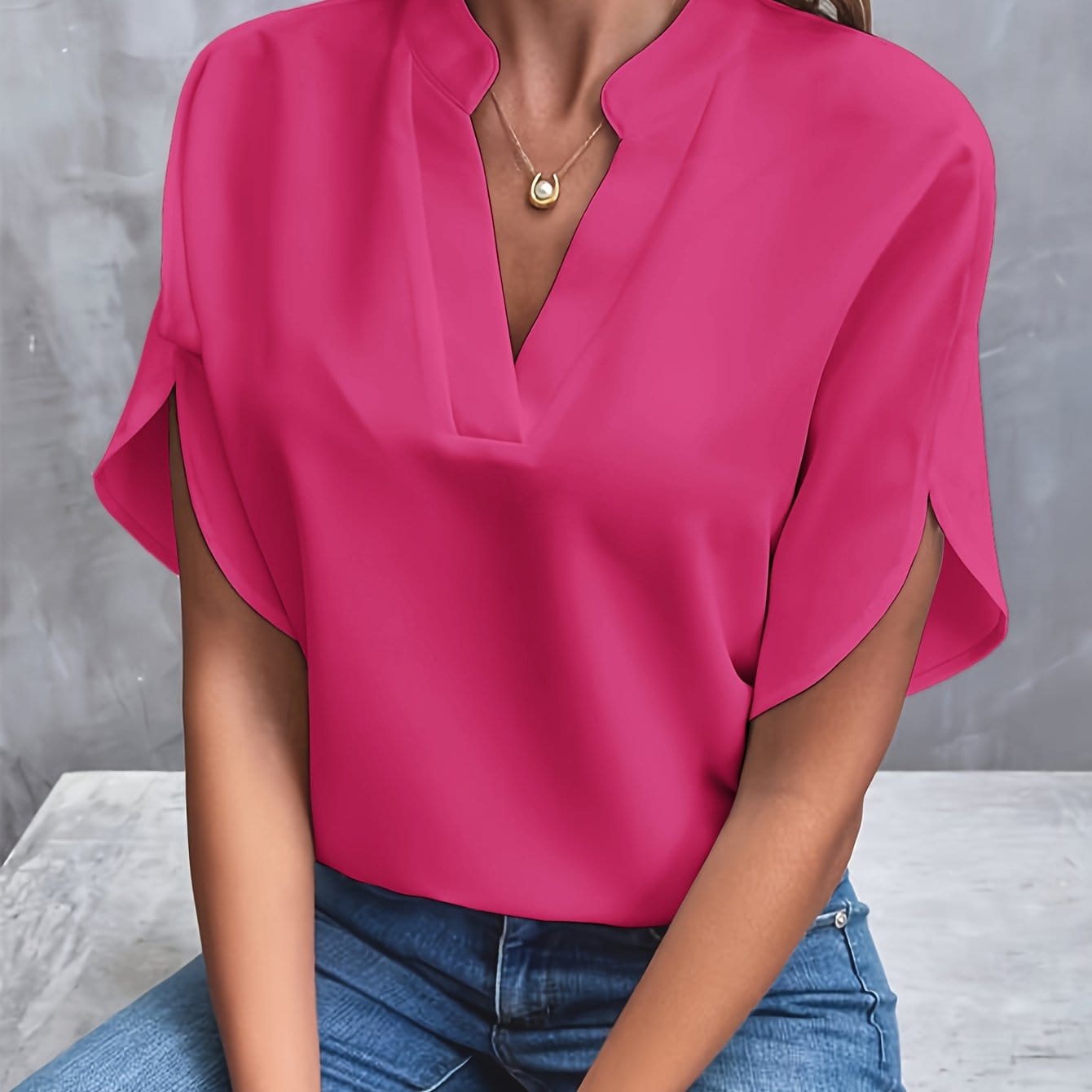 Elegante blouse met plooien