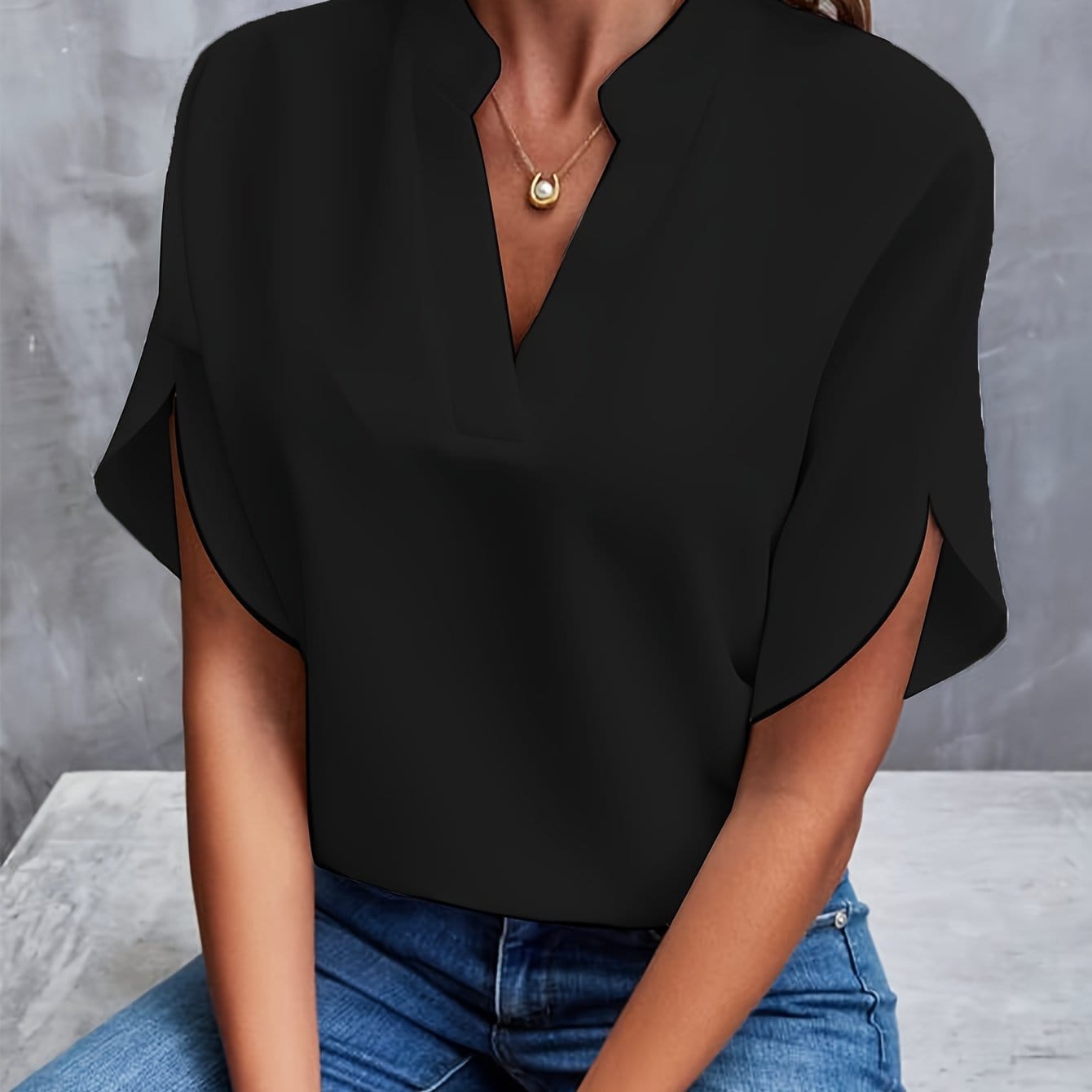 Elegante blouse met plooien