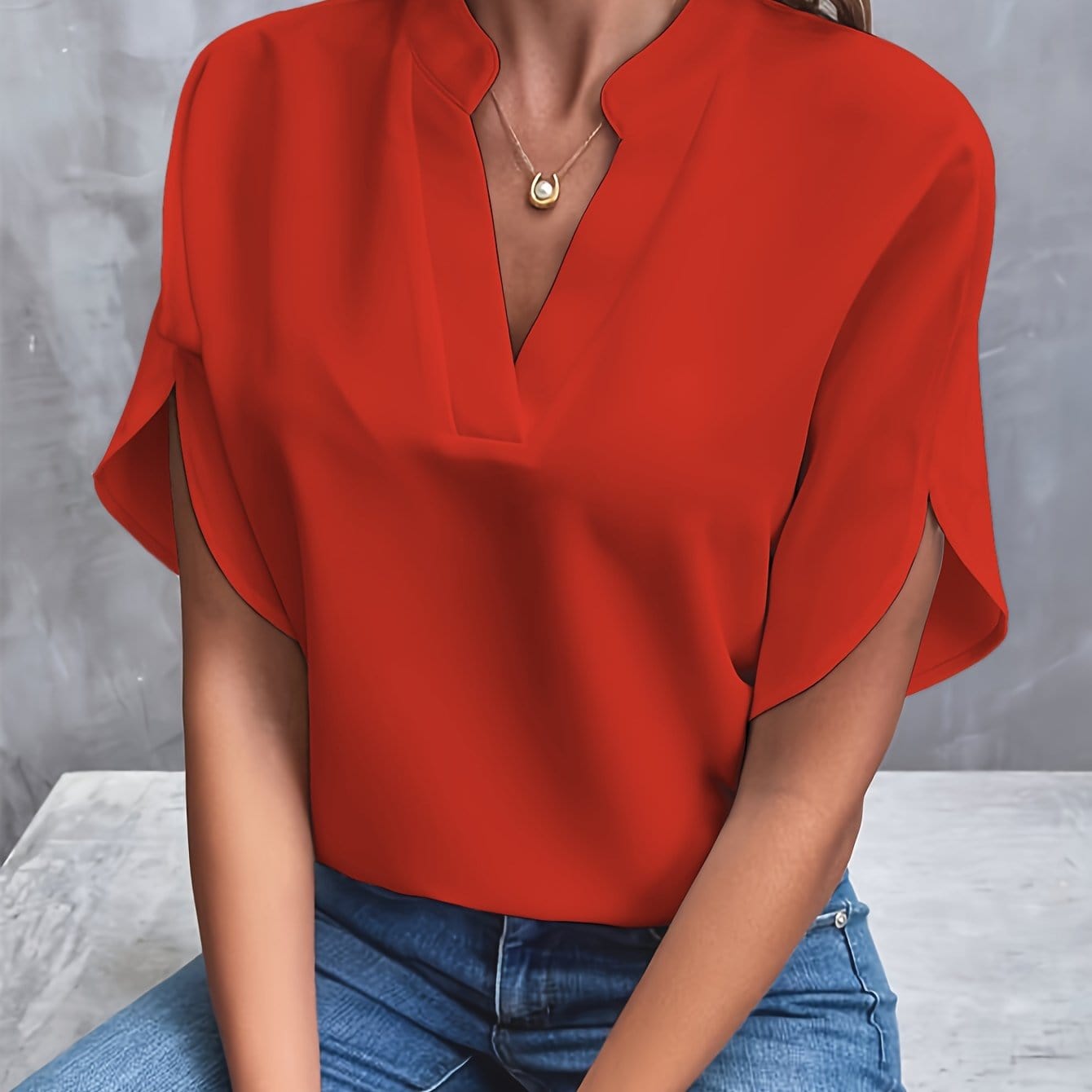Elegante blouse met plooien