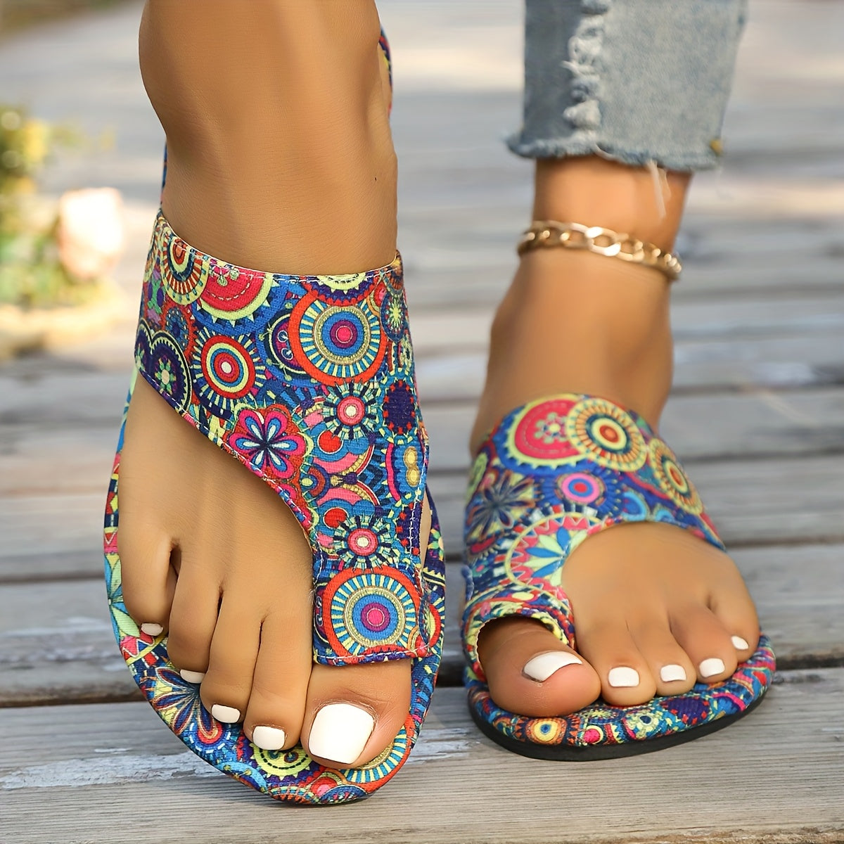 Sandali Estivi Boho con Stampa Floreale