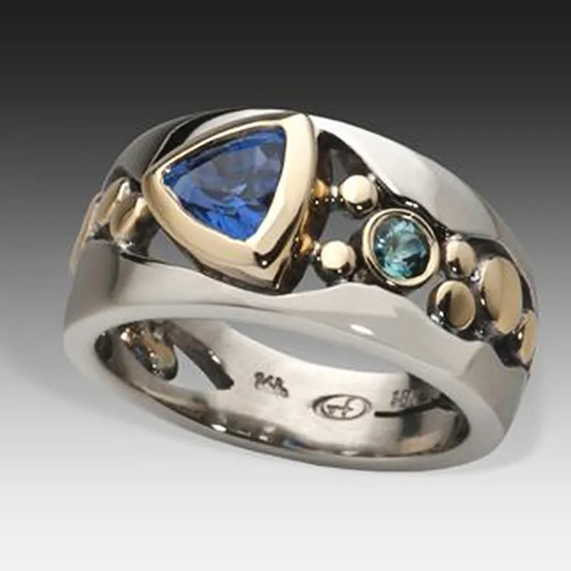 Blauwe vintage ring